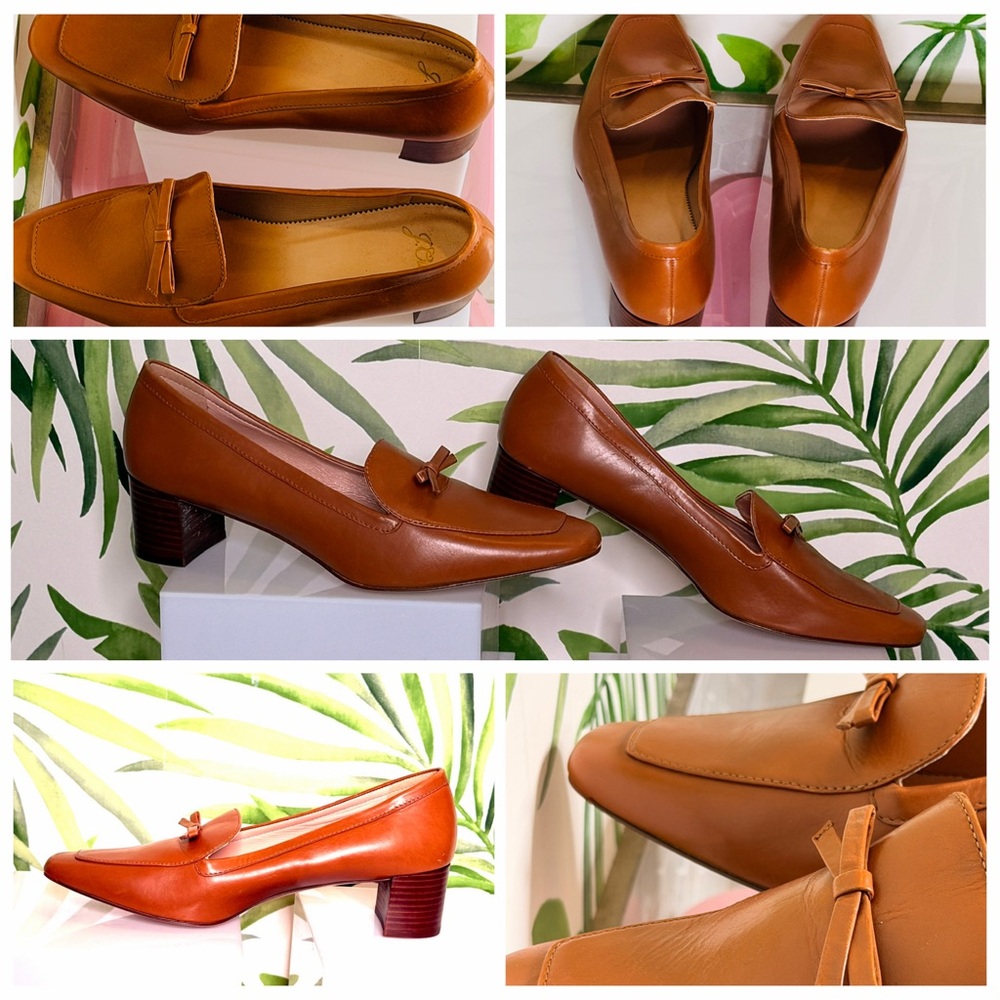 J.Crew Leather Bow Loafers – New – Italian-Made – Elegant Classic size 9.5